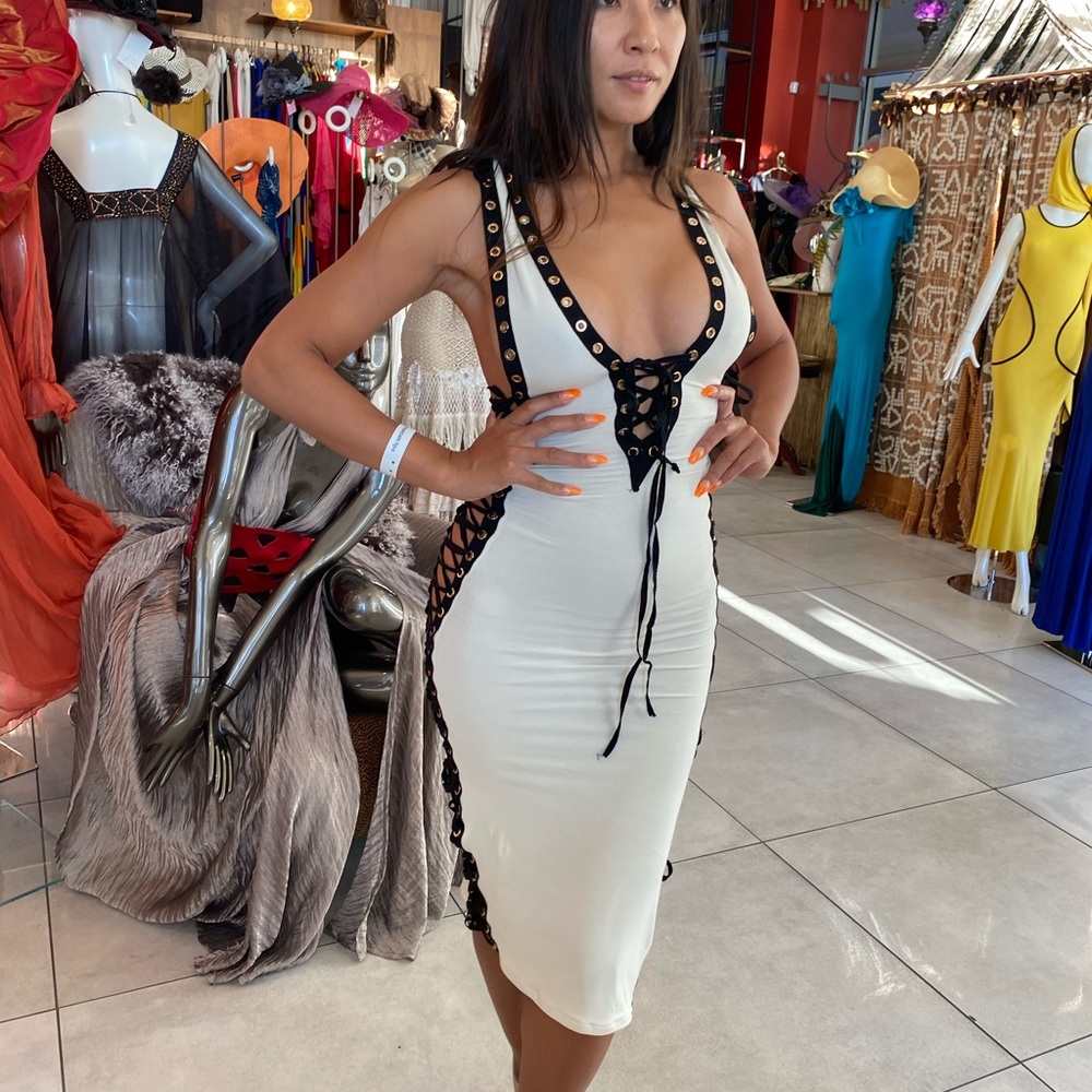 Hot sexy cream dress